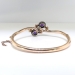 Antique Amethyst Diamond Pearl Bracelet Circa 1880's 1.26ct t.w. Rose Cut Hinged Bangle 10k Rose Gold 6.5' Inch Wrist