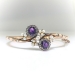 Antique Amethyst Diamond Pearl Bracelet Circa 1880's 1.26ct t.w. Rose Cut Hinged Bangle 10k Rose Gold 6.5' Inch Wrist