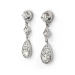 Vintage Diamond Drop Earrings Circa 1990's 1.67ct t.w. Old European Cut Chandelier Wedding Earrings 14k White Gold