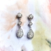 Vintage Diamond Drop Earrings Circa 1990's 1.67ct t.w. Old European Cut Chandelier Wedding Earrings 14k White Gold