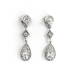 Vintage Diamond Drop Earrings Circa 1990's 1.67ct t.w. Old European Cut Chandelier Wedding Earrings 14k White Gold