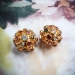 Vintage Gemstone Sputnik Earrings 6.78ct t.w. 1960's Multi-Gemstone Clip Earrings 18k Yellow Gold