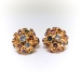 Vintage Gemstone Sputnik Earrings 6.78ct t.w. 1960's Multi-Gemstone Clip Earrings 18k Yellow Gold