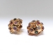 Vintage Gemstone Sputnik Earrings 6.78ct t.w. 1960's Multi-Gemstone Clip Earrings 18k Yellow Gold