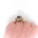 Vintage Amethyst Diamond Ring Circa 1950's 12.67ct t.w. Emerald Cut Amethyst and Diamond Rope Halo Ring 14k Yellow Gold