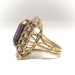 Vintage Amethyst Diamond Ring Circa 1950's 12.67ct t.w. Emerald Cut Amethyst and Diamond Rope Halo Ring 14k Yellow Gold