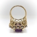 Vintage Amethyst Diamond Ring Circa 1950's 12.67ct t.w. Emerald Cut Amethyst and Diamond Rope Halo Ring 14k Yellow Gold