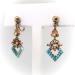 Antique Turquoise Pearl Chandelier Earrings Circa 1880's Victorian .66ct t.w. 14k Yellow Gold Wedding Chandelier Drops