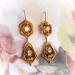 Antique Rose Cut Diamond Earrings Circa 1890's .80ct t.w. Victorian Wire Drop Wedding Chandelier Earrings 22k Yellow Gold