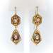 Antique Rose Cut Diamond Earrings Circa 1890's .80ct t.w. Victorian Wire Drop Wedding Chandelier Earrings 22k Yellow Gold