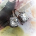 Antique Style Moissanite Diamond Earrings 6.62ct t.w. Victorian Unique Old Mine Cushion Cut Drop Wedding Earrings 10k Rose White Gold