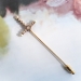 Antique Diamond Pearl Jabot Pin Circa 1900's .49ct t.w. Old European Cut Diamond Victorian Sword Pin Brooch Circa 1880's 14k Yellow Gold