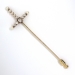 Antique Diamond Pearl Jabot Pin Circa 1900's .49ct t.w. Old European Cut Diamond Victorian Sword Pin Brooch Circa 1880's 14k Yellow Gold