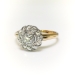 Antique Diamond Engagement Ring .83ct t.w. Circa 1920's Edwardian Old European Cut Floral Halo Wedding Ring 14k Platinum