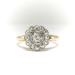 Antique Diamond Engagement Ring .83ct t.w. Circa 1920's Edwardian Old European Cut Floral Halo Wedding Ring 14k Platinum