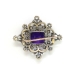 Antique Diamond Amethyst Brooch Circa 1860's 11.07ct t.w. Victorian Old Mine Rose European Cut Pendant Pin Velvet Choker