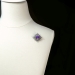 Antique Diamond Amethyst Brooch Circa 1860's 11.07ct t.w. Victorian Old Mine Rose European Cut Pendant Pin Velvet Choker