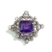 Antique Diamond Amethyst Brooch Circa 1860's 11.07ct t.w. Victorian Old Mine Rose European Cut Pendant Pin Velvet Choker