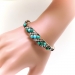 Antique Turquoise Diamond Bracelet Circa 1890's 5.79ct t.w. Victorian Old European Mine Rose Cut Wedding Hinged Cuff 14k SS 6.75' Inch Wrist