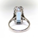 Antique Aquamarine Engagement Ring Circa 1920's 5.96 carat Fancy Radiant Emerald Cut Filigree Hand Engraved Ring 18k White Gold