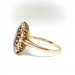 Antique Garnet Diamond Ring Circa 1890's 3.80ct t.w. Oval Old European Cut Halo Engagement Birthstone Ring 14k Yellow Gold