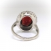 Vintage Garnet Diamond Ring Circa 1940's 6.14ct t.w. Oval January Birthstone Old Single Cut Diamond Halo Ring 14k White Gold