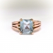 Vintage Emerald Cut Aquamarine Ring Circa 1950's Vintage 2.87ct Cocktail Wedding Engagement Birthstone 14k Yellow Gold Solitaire Ring