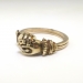 Rare Antique Gimmel Ring Fede Gimmal Circa 1900's Vintage Hands Opening Wedding Ring 10k Yellow Gold Size 8.5