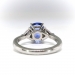 Estate Sapphire & Trillion Diamond Three Stone Ring 3.93ct t.w. Cushion Cut Engagement Anniversary Birthstone Ring Platinum