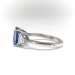 Estate Sapphire & Trillion Diamond Three Stone Ring 3.93ct t.w. Cushion Cut Engagement Anniversary Birthstone Ring Platinum