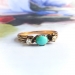 Antique Turquoise Diamond Ring .50ct t.w. Circa 1900's East West Set Victorian Stacking Band Promise Ring 18k Yellow Gold 