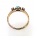 Antique Turquoise Diamond Ring .50ct t.w. Circa 1900's East West Set Victorian Stacking Band Promise Ring 18k Yellow Gold 