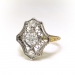 Antique Edwardian Diamond Ring Circa 1920's .54ct t.w. Old European Cut Diamond Filigree Hand Engraved Unique Ring 18k Yellow White Gold