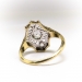 Antique Edwardian Diamond Ring Circa 1920's .54ct t.w. Old European Cut Diamond Filigree Hand Engraved Unique Ring 18k Yellow White Gold