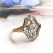 Antique Edwardian Diamond Ring Circa 1920's .54ct t.w. Old European Cut Diamond Filigree Hand Engraved Unique Ring 18k Yellow White Gold