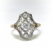 Antique Edwardian Diamond Ring Circa 1920's .54ct t.w. Old European Cut Diamond Filigree Hand Engraved Unique Ring 18k Yellow White Gold