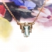 Vintage Aquamarine Diamond Pendant Circa 1940's 1.46ct t.w. Emerald Cut Rose Gold Wedding Graduation Gift 14k Gold 17' Inches