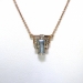 Vintage Aquamarine Diamond Pendant Circa 1940's 1.46ct t.w. Emerald Cut Rose Gold Wedding Graduation Gift 14k Gold 17' Inches