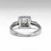 Vintage 1940's Diamond Halo Engagement Ring .92ct t.w. Transitional Cut Diamond Wedding Anniversary Unique Antique Ring Platinum