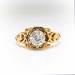 Antique Diamond Engagement Ring Circa 1900's .62ct Old European Cut Solitaire Unique Filigree Anniversary Ring 18k Yellow Gold 