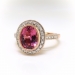 Estate Pink Tourmaline Diamond Halo Ring Circa 1990's 2.27ct t.w. Bead Set Milgrain Unique Birthstone Setting 14k Rose Gold White Gold