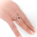 Estate Pink Tourmaline Diamond Halo Ring Circa 1990's 2.27ct t.w. Bead Set Milgrain Unique Birthstone Setting 14k Rose Gold White Gold