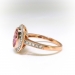 Estate Pink Tourmaline Diamond Halo Ring Circa 1990's 2.27ct t.w. Bead Set Milgrain Unique Birthstone Setting 14k Rose Gold White Gold