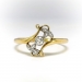 Antique Diamond Bypass Ring Circa 1900's .15ct t.w. Victorian Old European Cut Rose Cut Diamond Ring 18k Silver