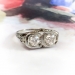 Antique Toi Et Moi Ring Circa 1920's 1.04ct t.w. Vintage Edwardian Old European Cut Diamond Wedding Anniversary Engagement 20k White Gold