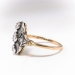 Antique Diamond Ring Circa 1900's .55ct t.w. Old Mine European Rose Cut Diamond Vintage Navette Ring 14k Silver Top