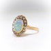 Antique Opal Diamond Ring Circa 1900's Art Nouveau 1.29ct t.w. Rose Cut Diamond Halo Statement Unique Engagement Ring 10k Yellow Gold