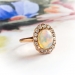 Antique Opal Diamond Ring Circa 1900's Art Nouveau 1.29ct t.w. Rose Cut Diamond Halo Statement Unique Engagement Ring 10k Yellow Gold