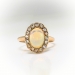 Antique Opal Diamond Ring Circa 1900's Art Nouveau 1.29ct t.w. Rose Cut Diamond Halo Statement Unique Engagement Ring 10k Yellow Gold