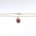 Antique Ruby Diamond Pendant Circa 1900's 2.27ct t.w. Old European Cut Diamond Halo Synthetic Ruby Necklace Charm 18k Silver 14k Chain 16'